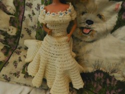 barbie blonde crochet dress a